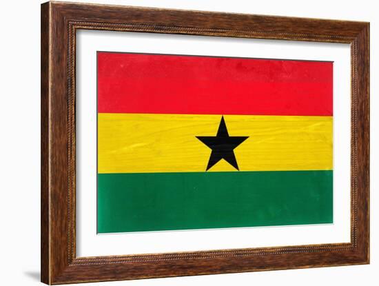 Ghana Flag Design with Wood Patterning - Flags of the World Series-Philippe Hugonnard-Framed Premium Giclee Print