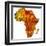 Ghana on Actual Map of Africa-michal812-Framed Art Print