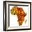 Ghana on Actual Map of Africa-michal812-Framed Art Print