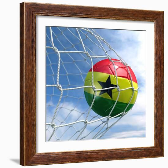 Ghanaian Soccer Ball in a Net-zentilia-Framed Art Print