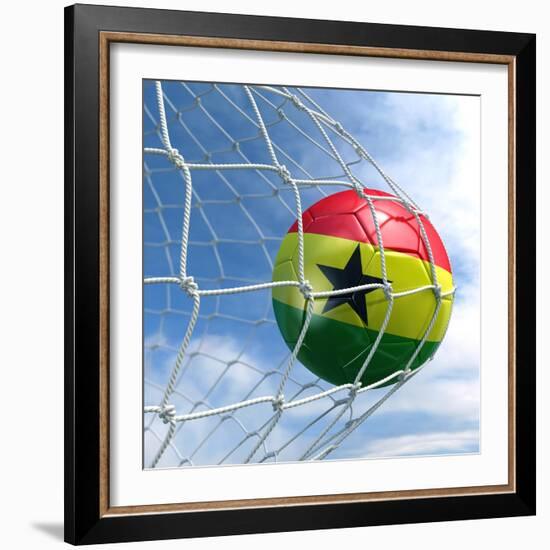 Ghanaian Soccer Ball in a Net-zentilia-Framed Art Print