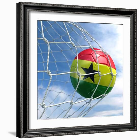 Ghanaian Soccer Ball in a Net-zentilia-Framed Art Print