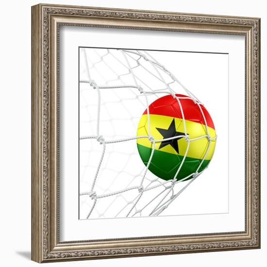 Ghanaian Soccer Ball in a Net-zentilia-Framed Art Print