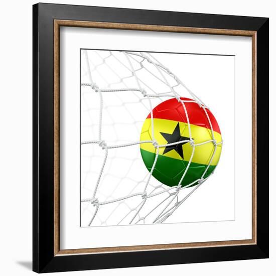 Ghanaian Soccer Ball in a Net-zentilia-Framed Art Print