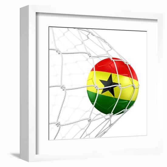 Ghanaian Soccer Ball in a Net-zentilia-Framed Art Print