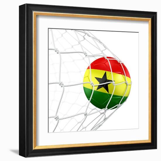 Ghanaian Soccer Ball in a Net-zentilia-Framed Art Print