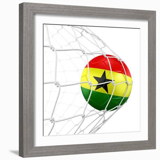 Ghanaian Soccer Ball in a Net-zentilia-Framed Art Print