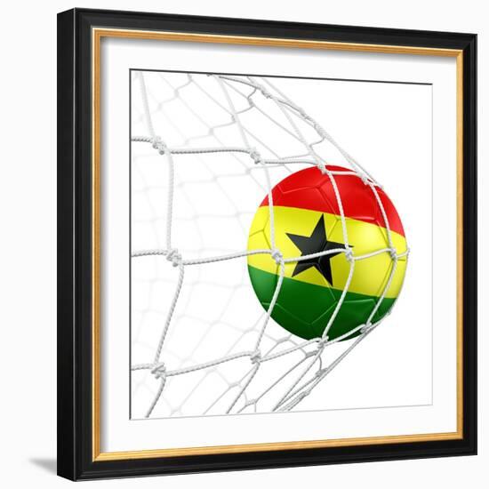 Ghanaian Soccer Ball in a Net-zentilia-Framed Art Print