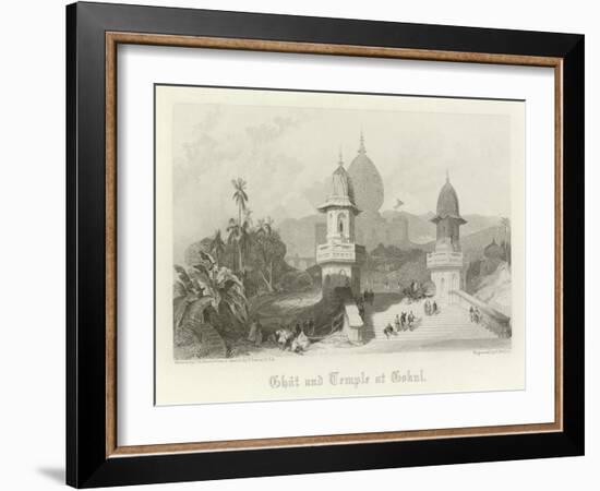 Ghat and Temple at Gokul, India-David Roberts-Framed Giclee Print