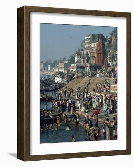 Ghats on the River Ganges, Varanasi, Uttar Pradesh State, India-Woolfitt Adam-Framed Photographic Print