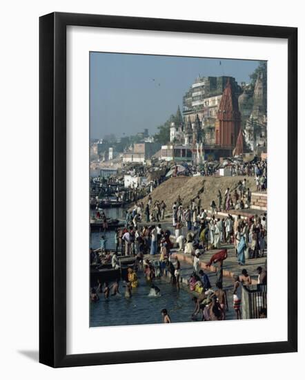 Ghats on the River Ganges, Varanasi, Uttar Pradesh State, India-Woolfitt Adam-Framed Photographic Print