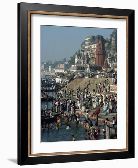 Ghats on the River Ganges, Varanasi, Uttar Pradesh State, India-Woolfitt Adam-Framed Photographic Print