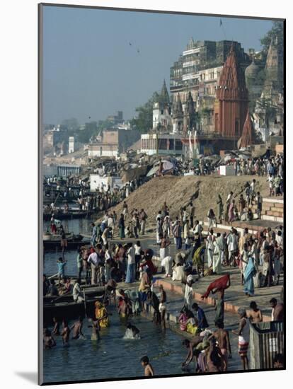 Ghats on the River Ganges, Varanasi, Uttar Pradesh State, India-Woolfitt Adam-Mounted Photographic Print