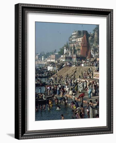 Ghats on the River Ganges, Varanasi, Uttar Pradesh State, India-Woolfitt Adam-Framed Photographic Print