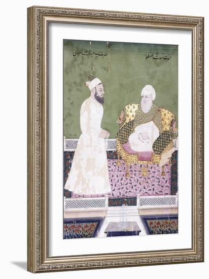 Ghaus Al-'Azam, Abdul Qadir Ghilani of Baghdad, C. 1800 (Gouache with Gold Paint on Paper)-null-Framed Premium Giclee Print