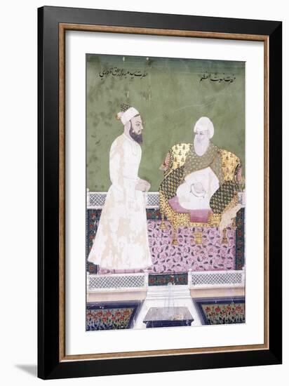 Ghaus Al-'Azam, Abdul Qadir Ghilani of Baghdad, C. 1800 (Gouache with Gold Paint on Paper)-null-Framed Premium Giclee Print