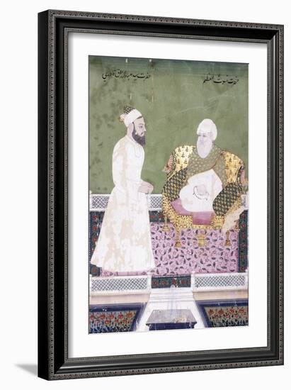 Ghaus Al-'Azam, Abdul Qadir Ghilani of Baghdad, C. 1800 (Gouache with Gold Paint on Paper)-null-Framed Premium Giclee Print
