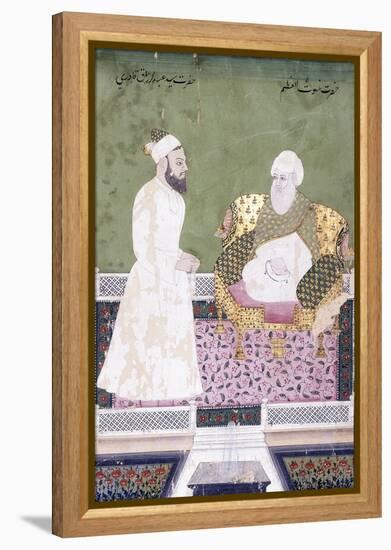 Ghaus Al-'Azam, Abdul Qadir Ghilani of Baghdad, C. 1800 (Gouache with Gold Paint on Paper)-null-Framed Premier Image Canvas