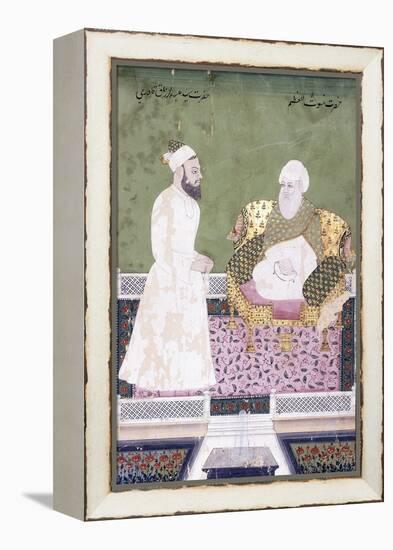 Ghaus Al-'Azam, Abdul Qadir Ghilani of Baghdad, C. 1800 (Gouache with Gold Paint on Paper)-null-Framed Premier Image Canvas