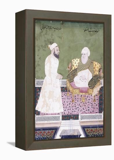 Ghaus Al-'Azam, Abdul Qadir Ghilani of Baghdad, C. 1800 (Gouache with Gold Paint on Paper)-null-Framed Premier Image Canvas