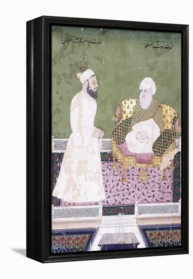 Ghaus Al-'Azam, Abdul Qadir Ghilani of Baghdad, C. 1800 (Gouache with Gold Paint on Paper)-null-Framed Premier Image Canvas