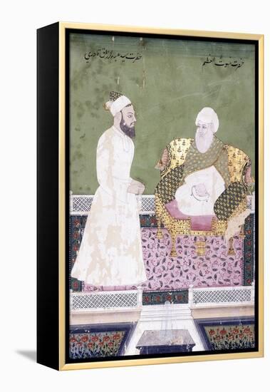 Ghaus Al-'Azam, Abdul Qadir Ghilani of Baghdad, C. 1800 (Gouache with Gold Paint on Paper)-null-Framed Premier Image Canvas