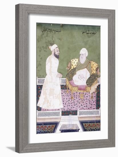 Ghaus Al-'Azam, Abdul Qadir Ghilani of Baghdad, C. 1800 (Gouache with Gold Paint on Paper)-null-Framed Giclee Print