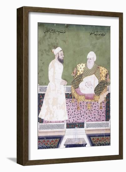 Ghaus Al-'Azam, Abdul Qadir Ghilani of Baghdad, C. 1800 (Gouache with Gold Paint on Paper)-null-Framed Giclee Print