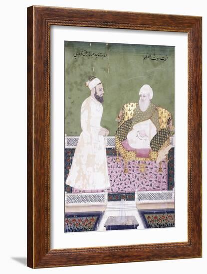 Ghaus Al-'Azam, Abdul Qadir Ghilani of Baghdad, C. 1800 (Gouache with Gold Paint on Paper)-null-Framed Giclee Print