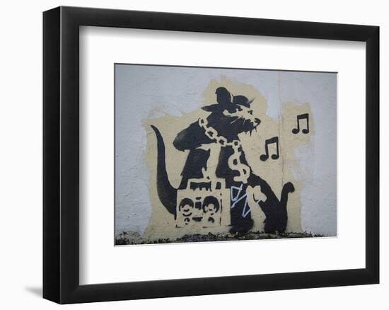 Ghetto Blaster Rat-Banksy-Framed Giclee Print