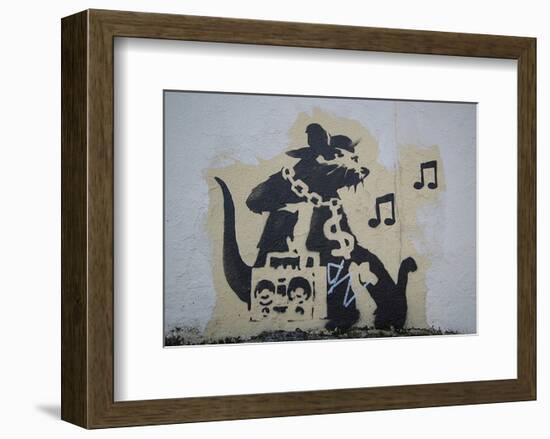 Ghetto Blaster Rat-Banksy-Framed Giclee Print