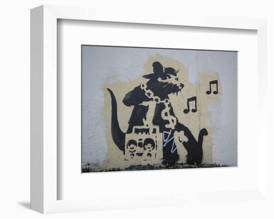 Ghetto Blaster Rat-Banksy-Framed Giclee Print