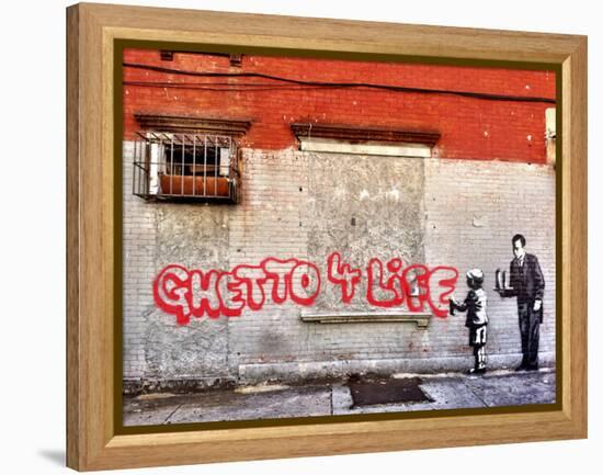 Ghetto for LIfe-Banksy-Framed Premier Image Canvas