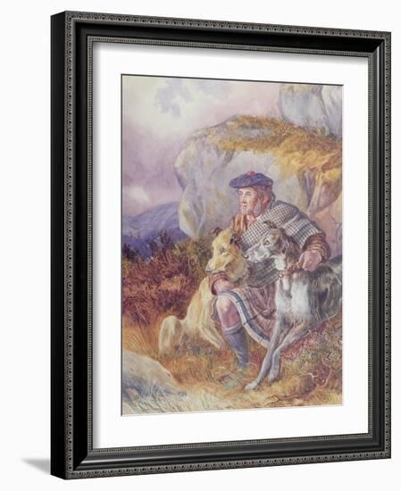 Ghillie and Deerhounds, 1874-Richard Ansdell-Framed Giclee Print