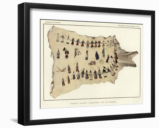 Ghost Dance Painting on Buckskin-null-Framed Giclee Print