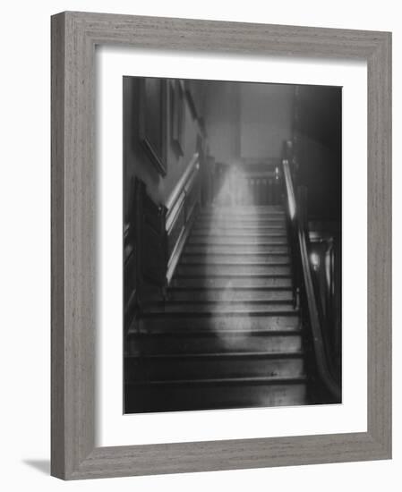 Ghost Descending the Staircase at Raynham Hall, Norfolk, England-null-Framed Photographic Print