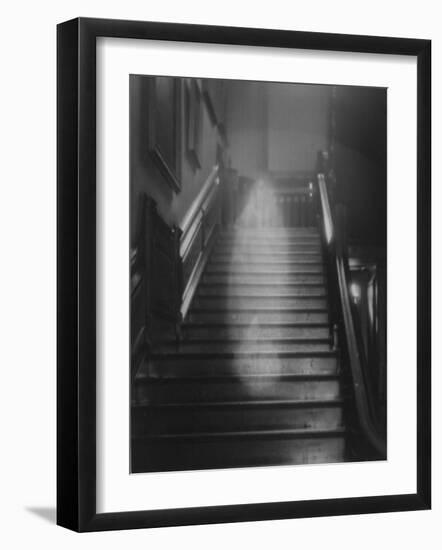 Ghost Descending the Staircase at Raynham Hall, Norfolk, England-null-Framed Photographic Print