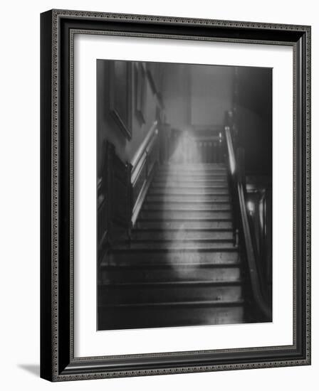 Ghost Descending the Staircase at Raynham Hall, Norfolk, England-null-Framed Photographic Print