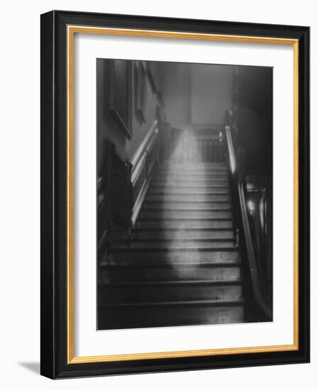 Ghost Descending the Staircase at Raynham Hall, Norfolk, England-null-Framed Photographic Print