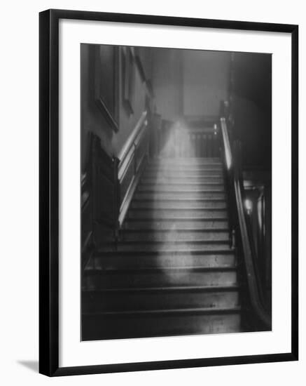 Ghost Descending the Staircase at Raynham Hall, Norfolk, England-null-Framed Photographic Print