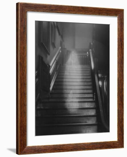 Ghost Descending the Staircase at Raynham Hall, Norfolk, England-null-Framed Photographic Print
