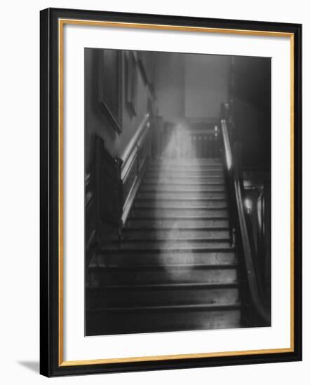 Ghost Descending the Staircase at Raynham Hall, Norfolk, England-null-Framed Photographic Print