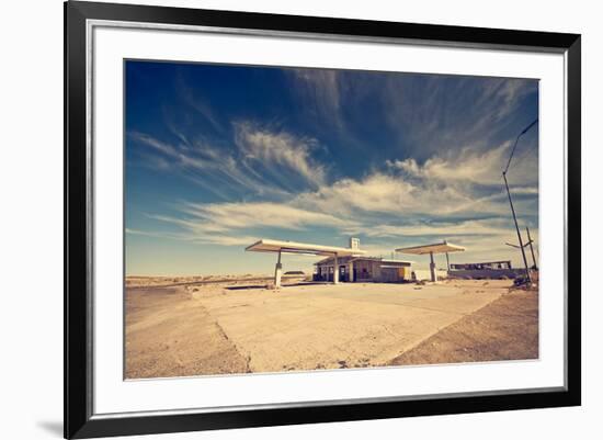 Ghost Gas Station on Route 66-null-Framed Premium Giclee Print