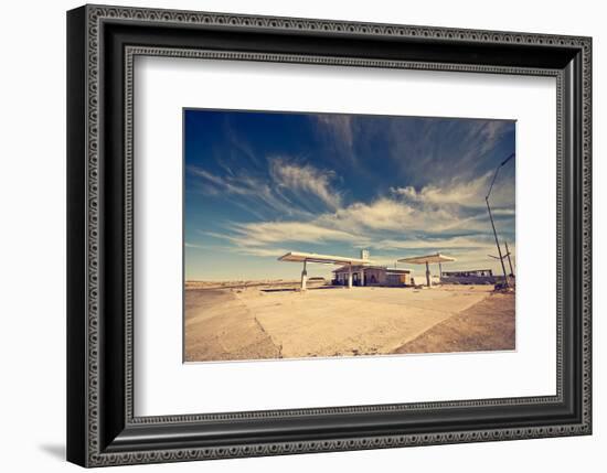 Ghost Gas Station on Route 66-null-Framed Art Print