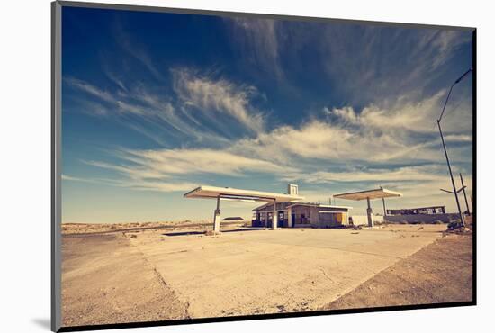 Ghost Gas Station on Route 66-null-Mounted Art Print