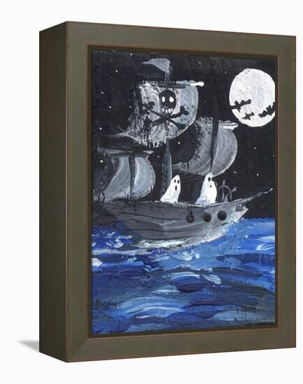 Ghost Ship Skull & Cross Bones Halloween-sylvia pimental-Framed Stretched Canvas
