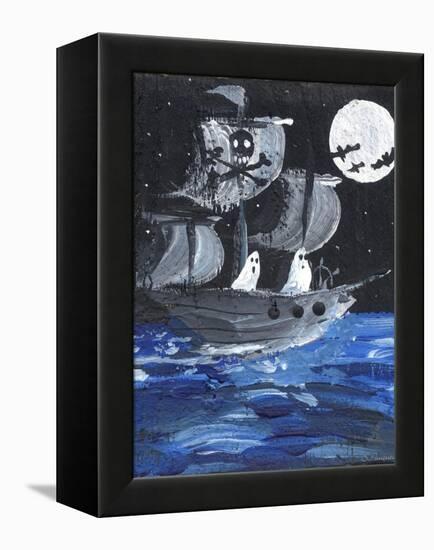 Ghost Ship Skull & Cross Bones Halloween-sylvia pimental-Framed Stretched Canvas