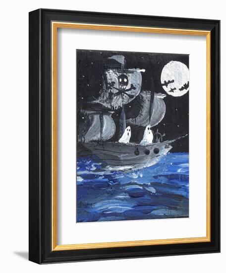 Ghost Ship Skull & Cross Bones Halloween-sylvia pimental-Framed Art Print