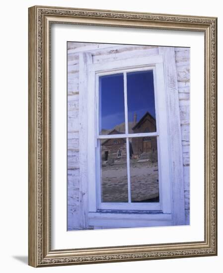 Ghost Town, Old Building with Window Reflection, Bannock, Montana, USA-Darrell Gulin-Framed Photographic Print