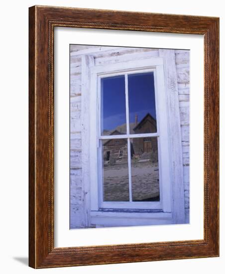 Ghost Town, Old Building with Window Reflection, Bannock, Montana, USA-Darrell Gulin-Framed Photographic Print